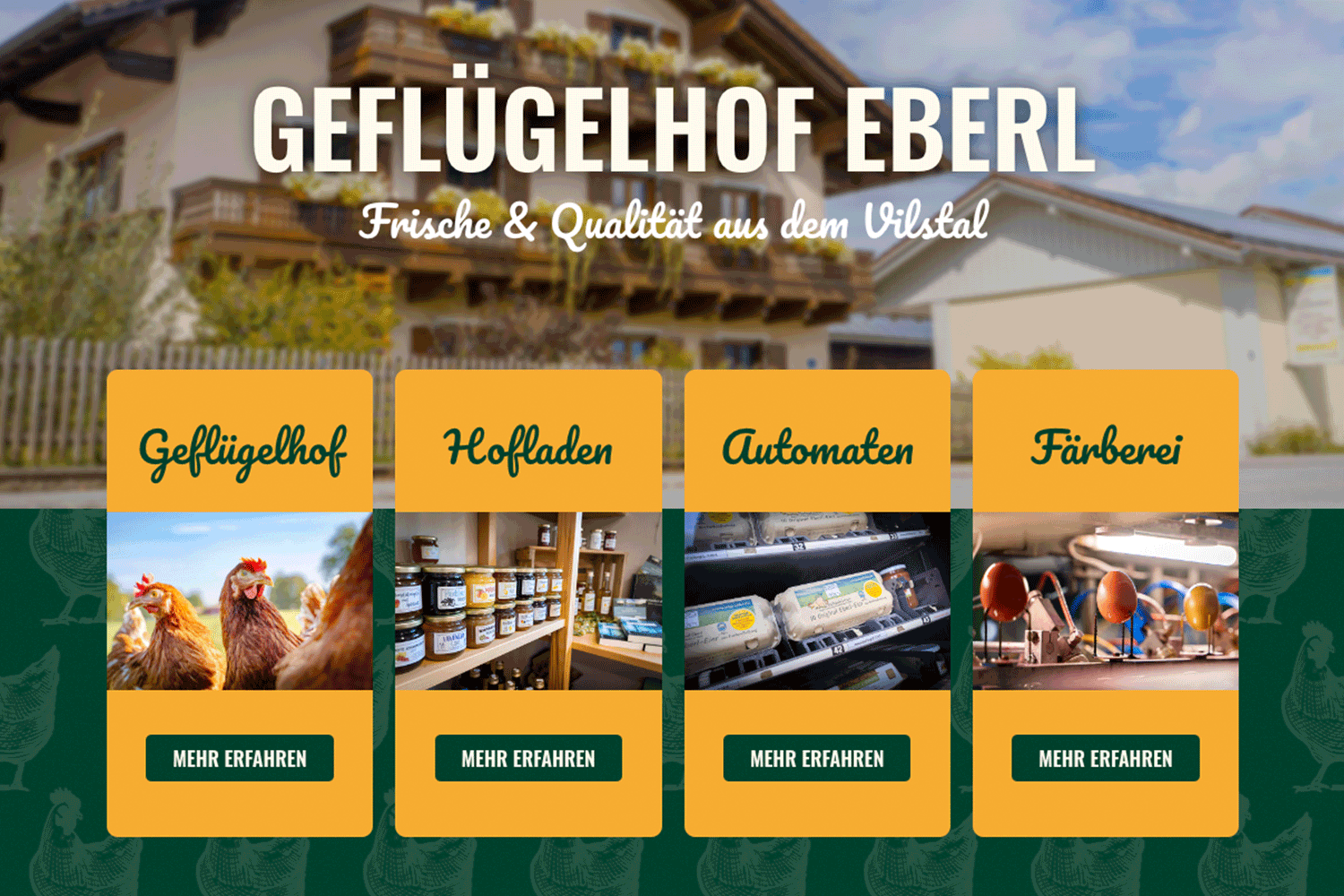 Screenshot der neuen Website des Geflügelhof Eberl